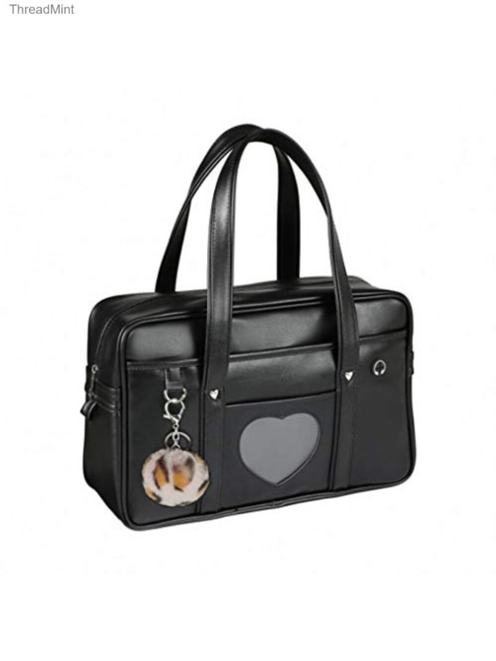 Faux Leather Tote Bag 14 Inch Laptop Bookbag Kawaii Japanese Anime Shoulder